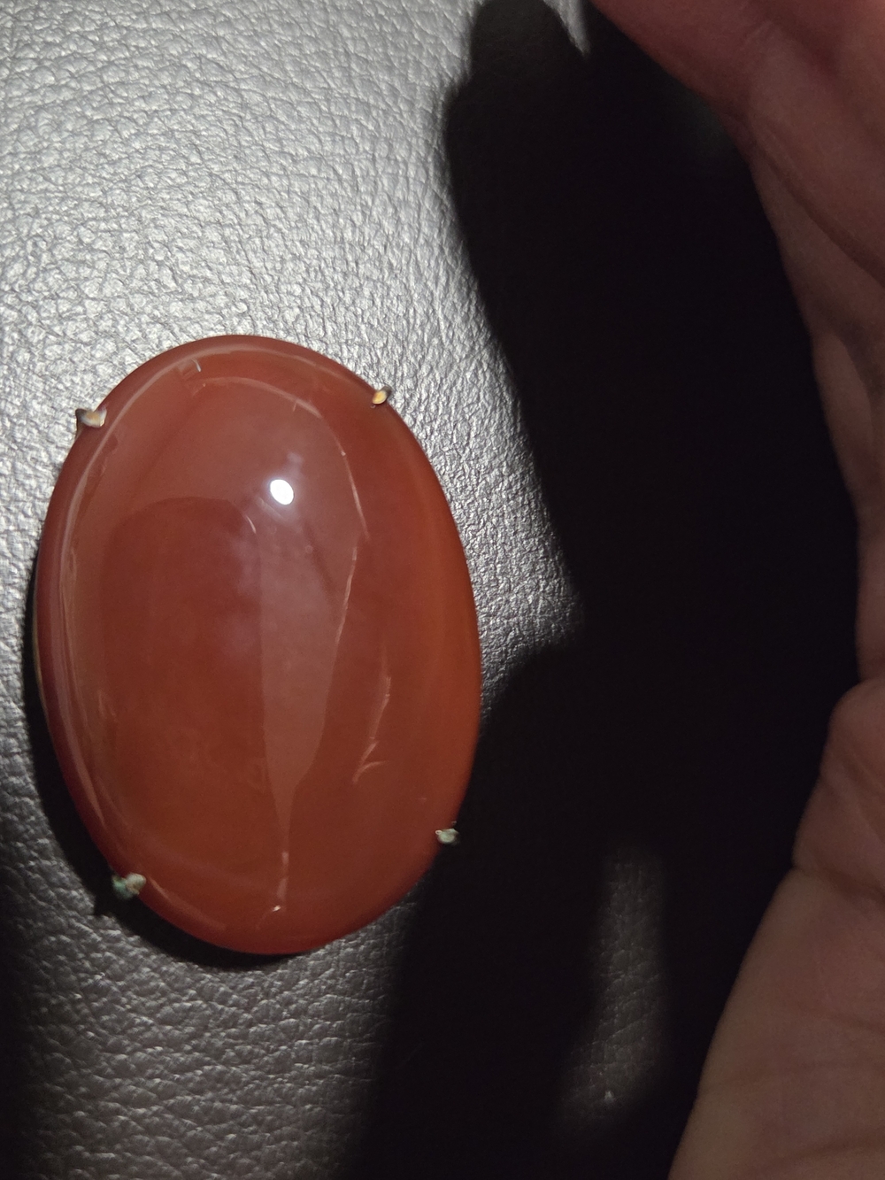 Women's Oval Red Agate Statement Brooch
